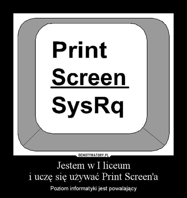 Jestem w I liceumi uczę się używać Print Screen'a – Poziom informatyki jest powalający 
