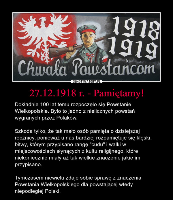 27.12.1918 r. - Pamiętamy!