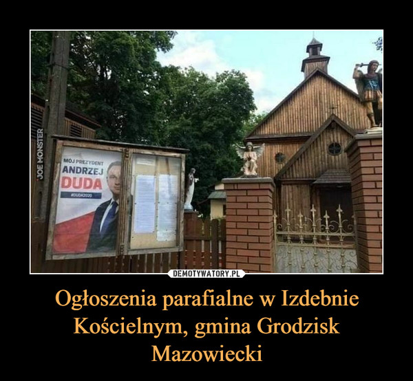 Ogłoszenia parafialne w Izdebnie Kościelnym, gmina Grodzisk Mazowiecki