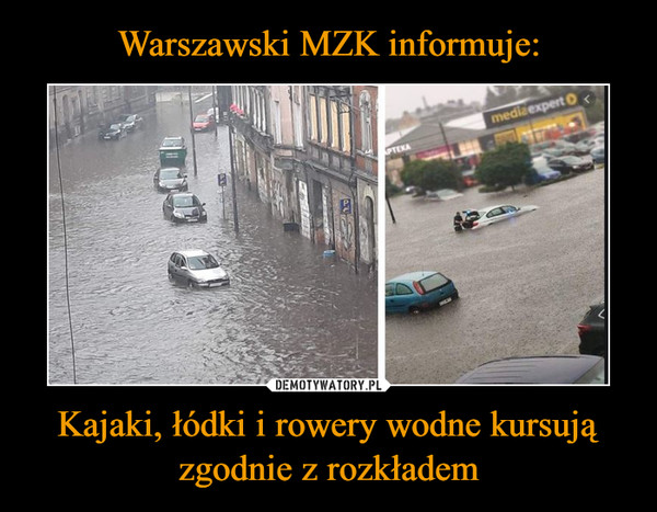 Warszawski MZK informuje: Kajaki, łódki i rowery wodne kursują zgodnie z rozkładem