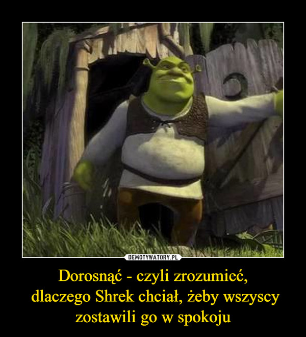 Dorosnąć - czyli zrozumieć, dlaczego Shrek chciał, żeby wszyscy zostawili go w spokoju –  