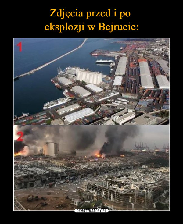 Zdjęcia przed i po 
eksplozji w Bejrucie: