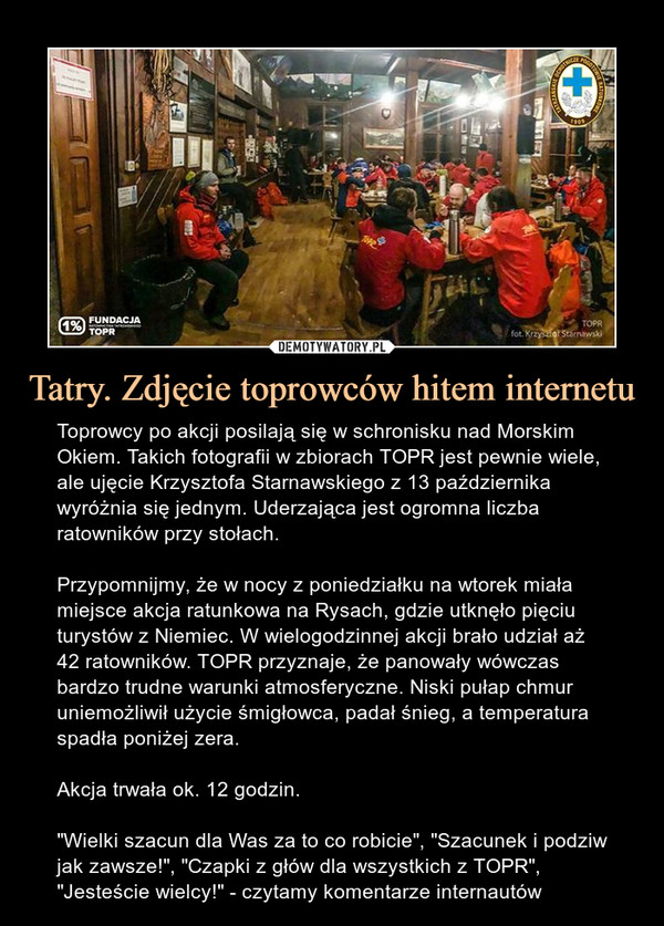 Tatry. Zdjęcie toprowców hitem internetu