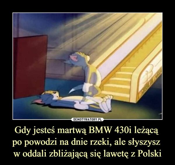 Gdy jesteś martwą BMW 430i leżącą po powodzi na dnie rzeki, ale słyszysz w oddali zbliżającą się lawetę z Polski –  