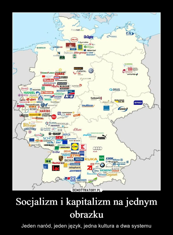 Socjalizm i kapitalizm na jednym obrazku – Jeden naród, jeden język, jedna kultura a dwa systemu 