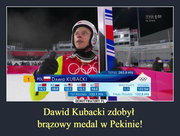 Dawid Kubacki zdobył brązowy medal w Pekinie! –  