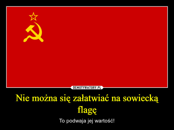 Nie można się załatwiać na sowiecką flagę – To podwaja jej wartość! 