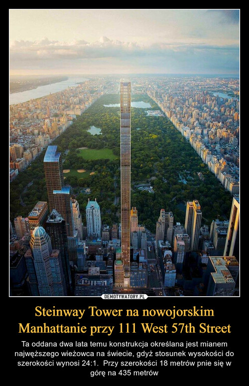 Steinway Tower na nowojorskim Manhattanie przy 111 West 57th Street