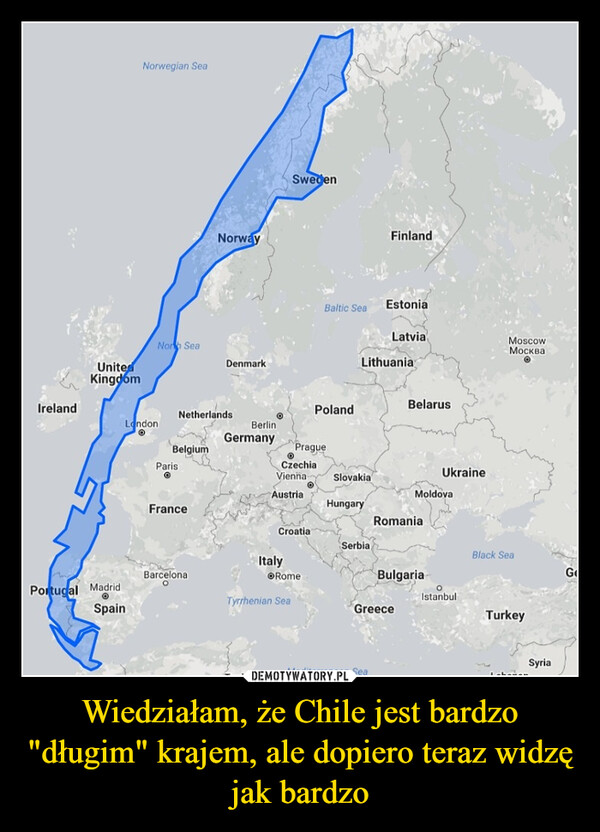 Wiedziałam, że Chile jest bardzo "długim" krajem, ale dopiero teraz widzę jak bardzo
