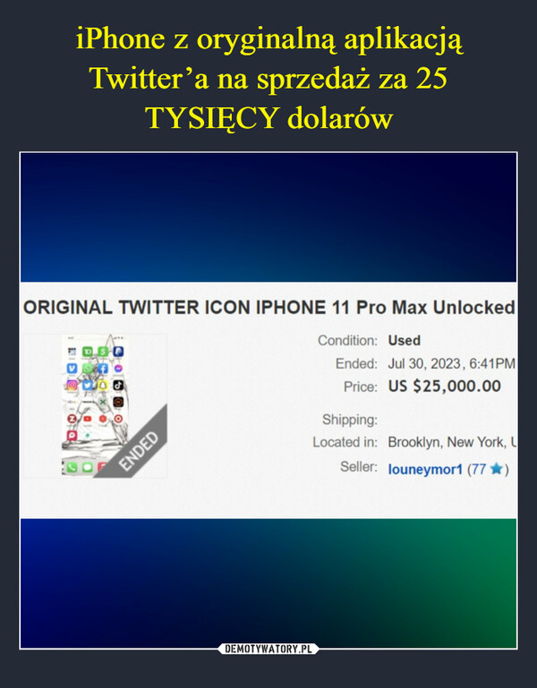 iPhone z oryginalną aplikacją Twitter’a na sprzedaż za 25 TYSIĘCY dolarów