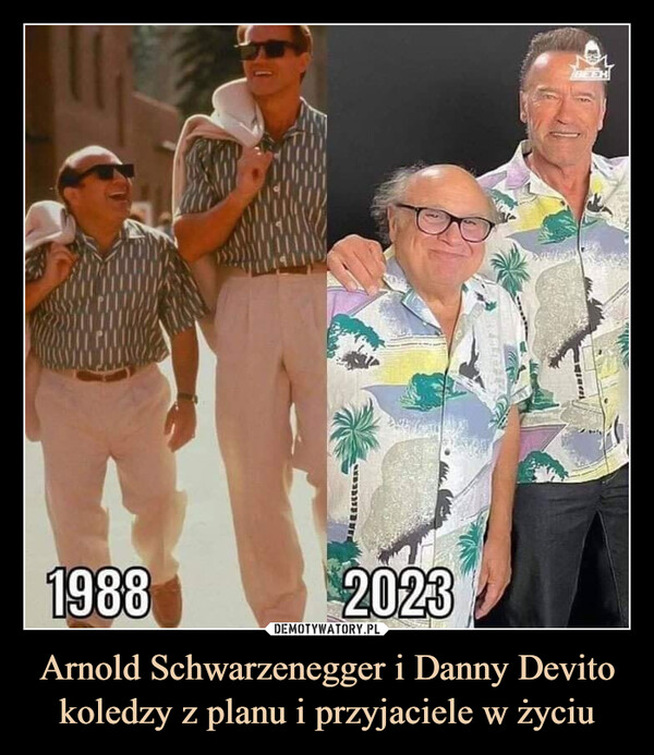 Arnold Schwarzenegger i Danny Devito koledzy z planu i przyjaciele w życiu
