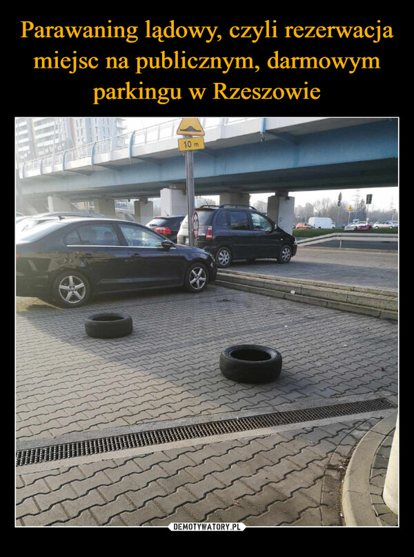 Parawaning lądowy, czyli rezerwacja miejsc na publicznym, darmowym parkingu w Rzeszowie